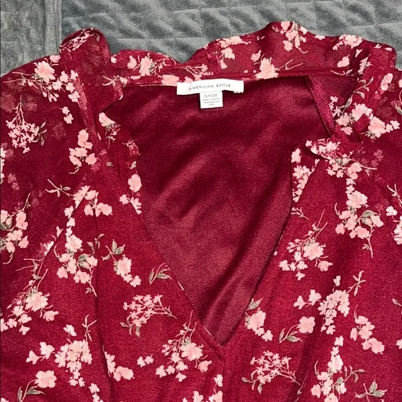 American Eagle Red Floral Dress - Picture 2 of 3